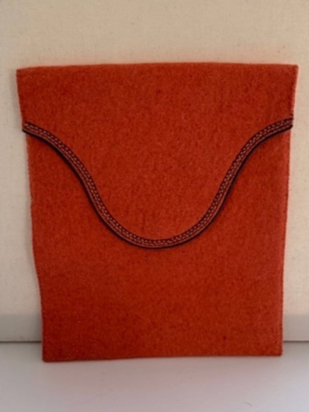 Nepalese Laptop Sleeve Hand-Felted & Embroidered Peach Colored